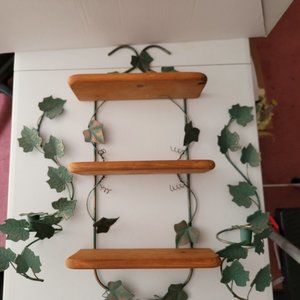 Home Interiors Wall Shelf with matching Sconces